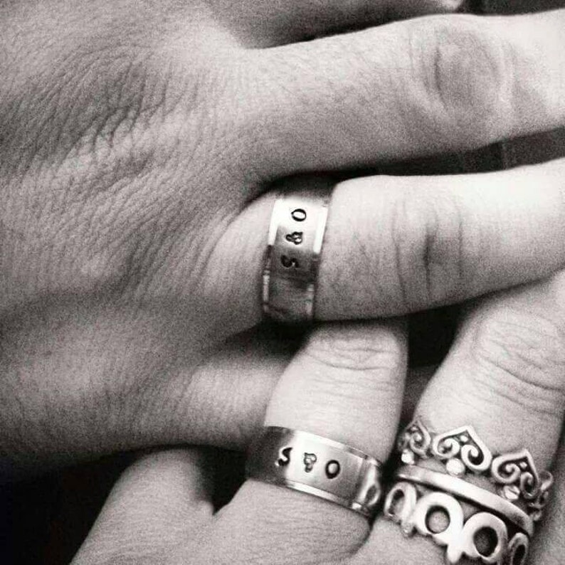 1 Initial Promise Ring Personalized Hand Stamped Rings NAME Etsy