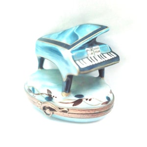 Blue Piano Rare Limoges Box Porcelain Figurine