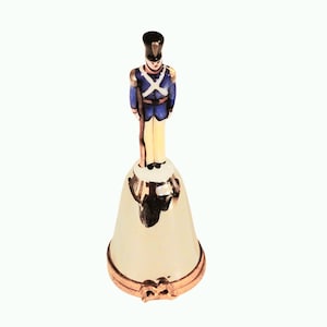 French Guard on Bell Limoges Box Porcelain Figurine