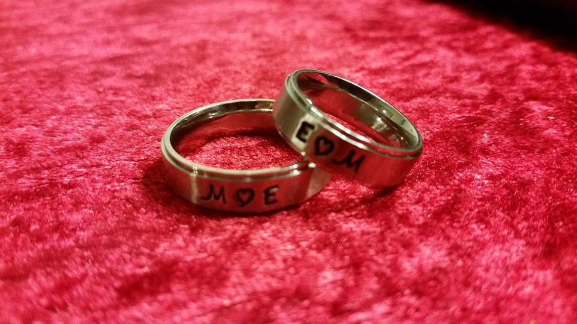 1 Initial Promise Ring Personalized Hand Stamped Rings NAME Etsy