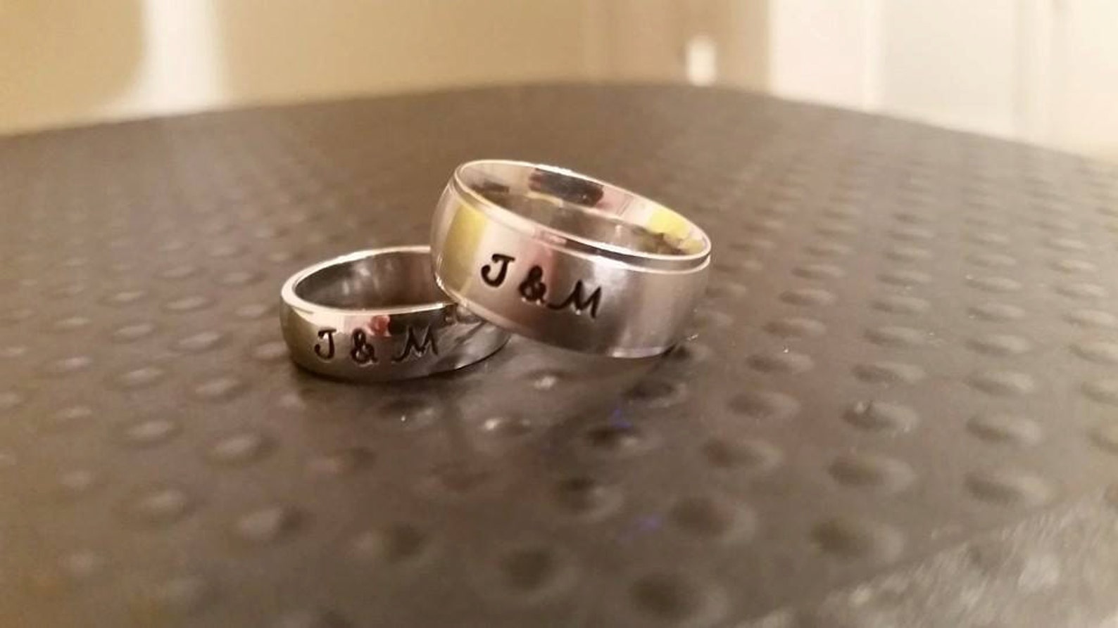 1 Initial Promise Ring Personalized Hand Stamped Rings NAME Etsy