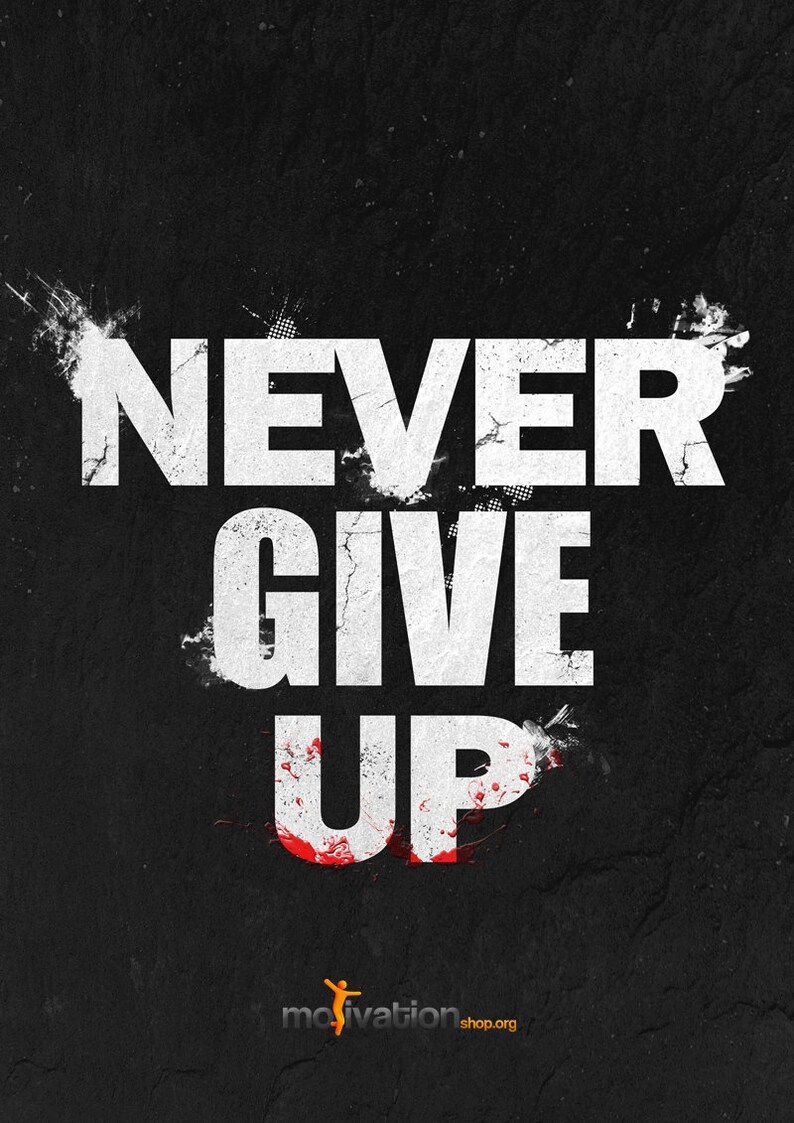 Niemals aufgeben Motivational Poster niemals aufgeben Etsy