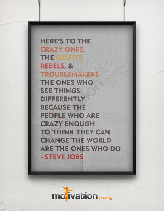 Steve Jobs Drucken Angebot 3 Farben Motivational Zitat Etsy