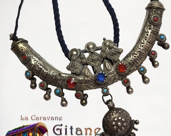 Collier tube, Grand Banjara des tribus nomades Afghanes Kuchi