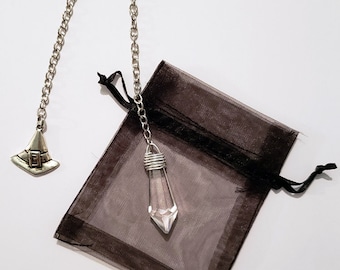 Quartz Crystal Point Pendulum - Witch Hat