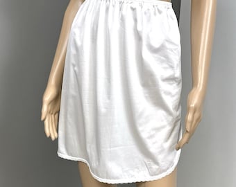 Combinación vintage Vanity Fair, talla pequeña 11-760, 100 % nailon, color blanco, 45 cm de largo