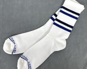 Chaussettes Tubulaires Vintage Russell National Sport - Orlon Années 70 - Blanc/vert - Taille 9-15 - Emballage D'origine