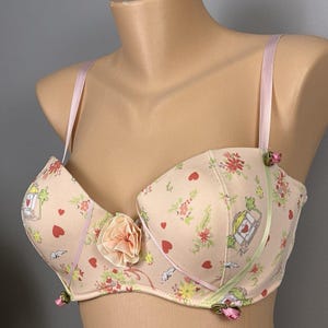 Vintage Hillard & Hanson Bra Size 38D Coquette Romantic Feminine Balconette 90s