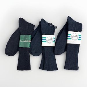 Vintage Sears Roebuck Hill & Archer Dark Blue Duraspun Acrylic Socks Size 10-13