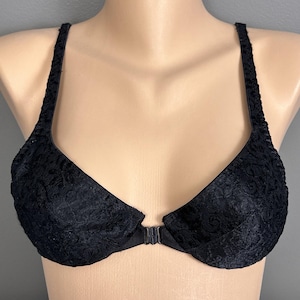 Vintage Jaclyn Smith BH Größe 34B Vorne Schließen Fiberfill gefüttert Second Skin Satin