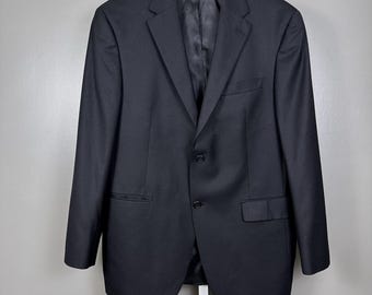 Austin Reed Blazer 42R Black Suit Jacket Mens Vintage Sport Coat 2 Button USA
