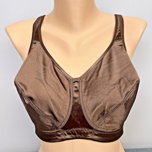 Vintage Avenue Body Second Skin Satin Brown Bra Size 40D Wire Free Unlined