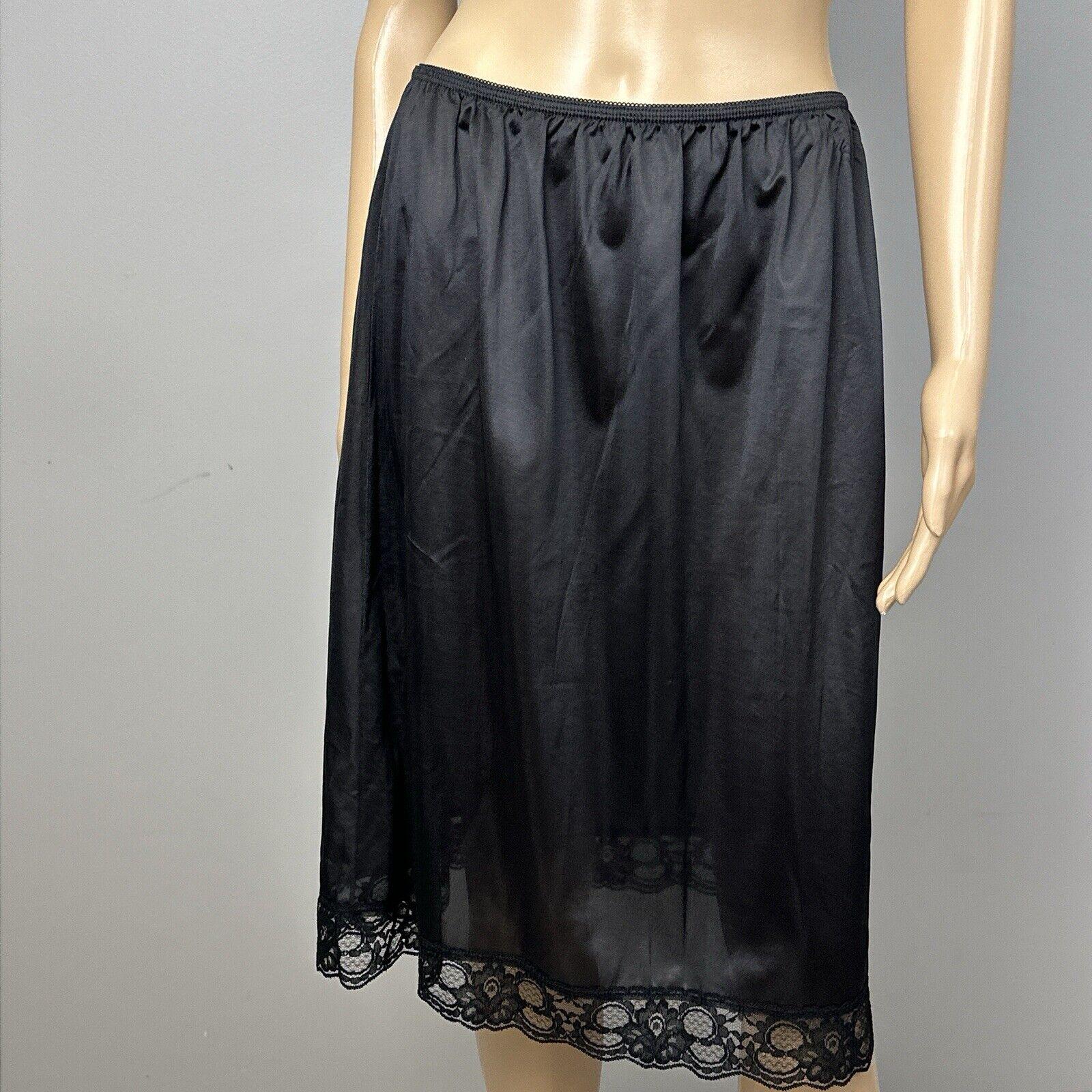 Passager Half-Length Flare Skirt, Women's Size L unclear black type Vintage Second Hand