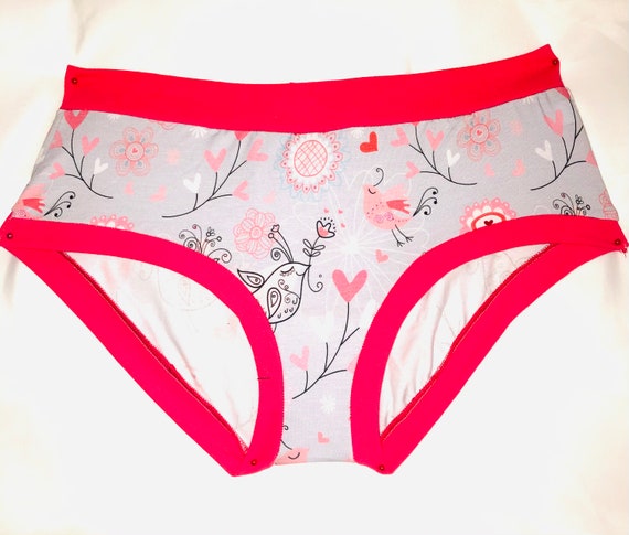 Valentine's Day Panties Women Holiday Panties Bamboo Spandex Panty Handmade Underwear  Women Cotton Panty Valentine Day Panty 