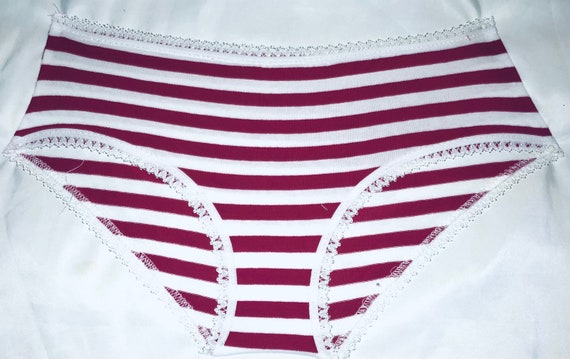 Valentine's Day Cotton Underwear Panties |Red and white Panties|Women  Cotton Panty|Women Stripe Panty|Cotton Lycra Panty|Women Red Panty