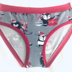 Red Panties Christmas Knickers Snowflake Lingerie Classic Winter