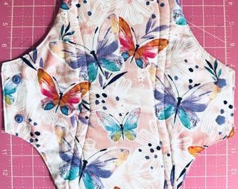 12 Reusable  Period  Pads | Butterfly Flower  Printed Woven Cotton Breathable Washable  Pads  WATERPROOF