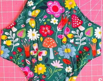 Cotton Reusable Panty Period  Pads | Incontinence Pads | Printed Woven Cotton Breathable Fabric Washable  Pads  WATERPROOF with snaps