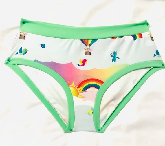 Women Rainbow Panties Women Organic Cotton Spandex Panties Rainbow