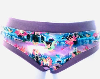 Women Cotton Lycra Underwear| Cotton Lycra Panties| Mid Rise Women Panties| Purple Fairy Women Panties