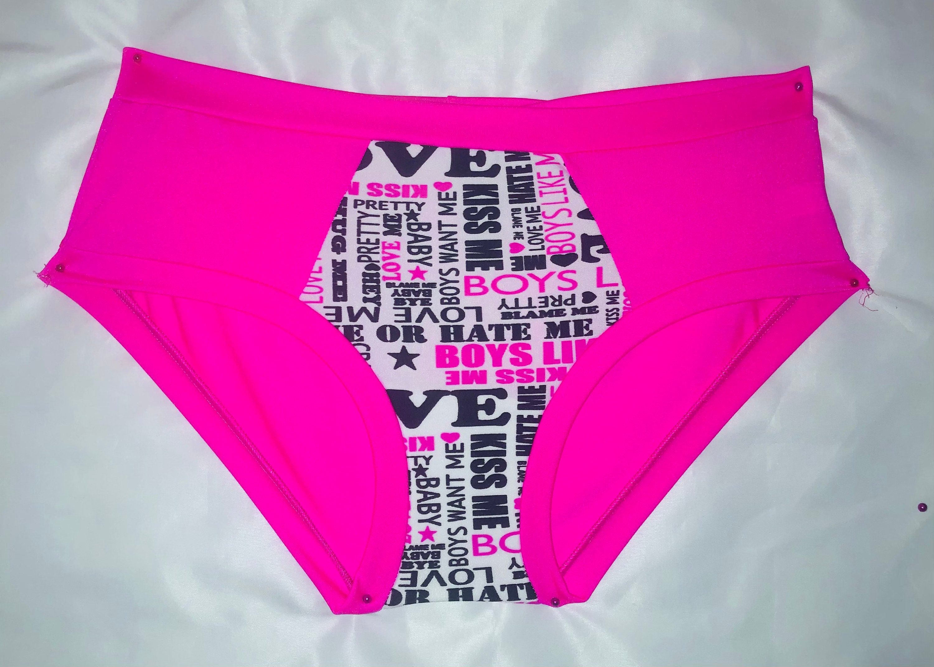 Women Neon Pink Scrundies/ Womens Neon Spandex Underwear/ 4 Ways