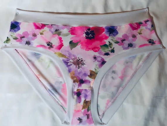 Women Nylon Spandex Panties Nylon Spandex Panty Pink Floral Nylon