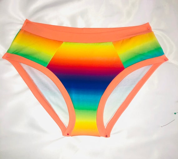 Panties/underwear/ Women Panties/women Underwear/women Rainbow Scrundies/  Rainbow Panties/ Rainbow Underwear/ No Elastic Underwear 