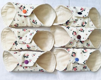 3 | 6PC Organic Cotton Reusable Thin Panty Underwear Liners |Muslin Fabric Washable Cloth Liners Pads Incontinent Liner  (NON WATERPROOF)