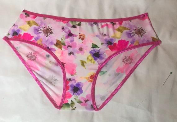 Women Nylon Spandex Panties Nylon Spandex Panty Pink Floral Nylon Panties  Nylon Spandex Underwear -  Israel