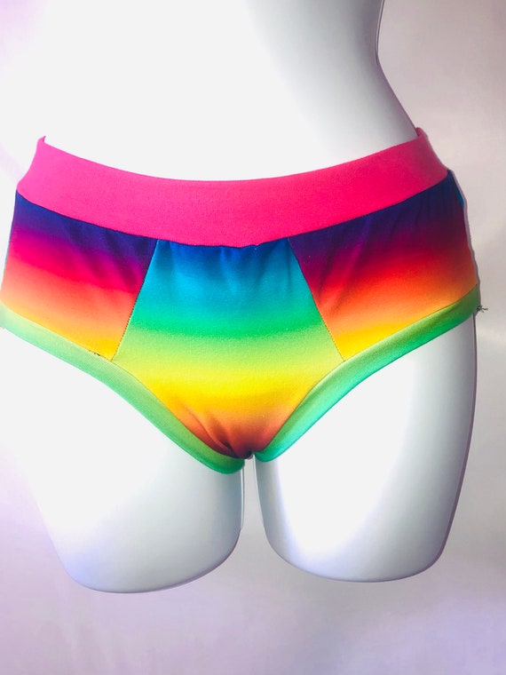 Women Organic Spandex Panties Rainbow Underwear Women Rainbow