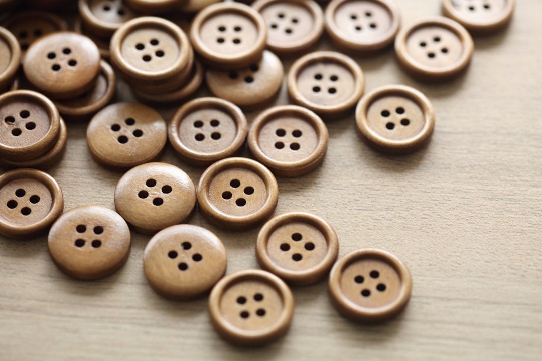 20 Pcs of Dark Wooden Buttons 17mm - Etsy