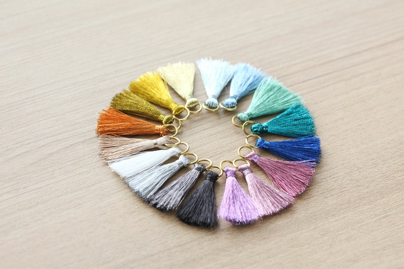 2 pcs of Mini Metallic Tassels DIY Craft Supplies Jewelry Etsy