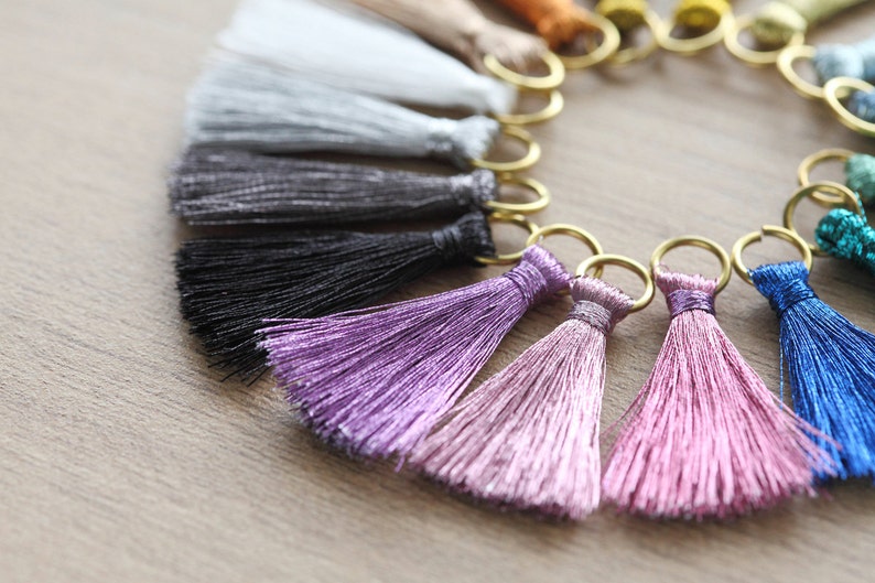 2 pcs of Mini Metallic Tassels DIY Craft Supplies Jewelry Etsy