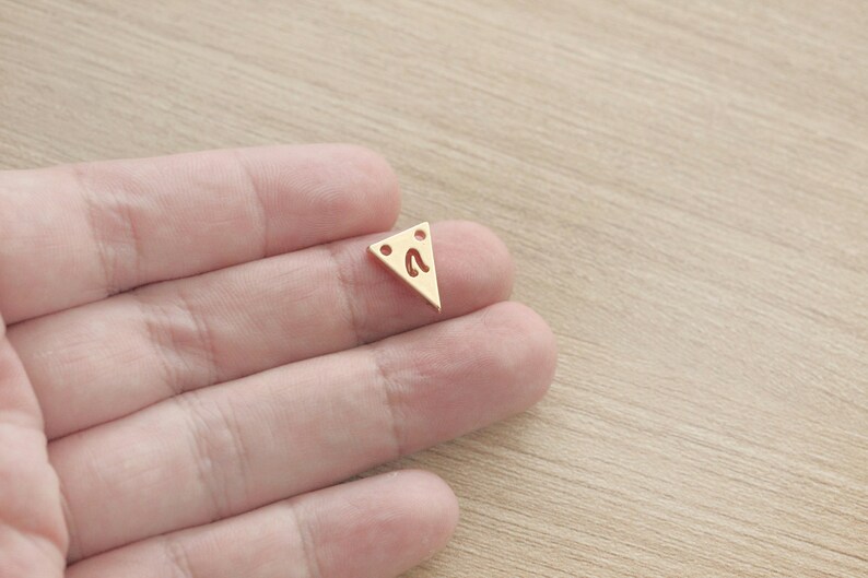 13 x 10mm 1 pcs of Gold Plated Small Triangle Initial Charm
