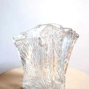 Noorse vintage glazen vaas van Hadeland glassverk ontwerp van Severin Brørby Scandinavische vaas van Noorse Hadeland Glassverk