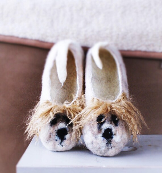 dog with slippers