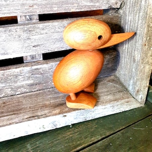 danish MCM rare Signed original TEAK figurine DUCK  design by H.Bølling