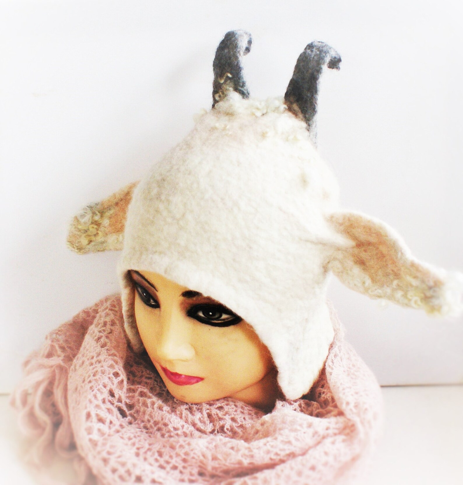 Ecological Norwegian Wool Goat Hat Handfelted Goat Beanie | Etsy