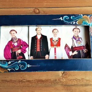 Norwegian Rosemaled Wooden Wall Table Frame Handpainted Folk Art Rosemaling One-of-a-kind Scandinavian Nordic Gift