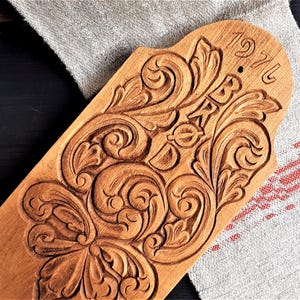 Norwegian Eco pinewoodHandcarved Bread Cutting Wooden Board Serving Tray Folk Art Rosemaling Scandinavian One-of-a-kind Rustic gift
