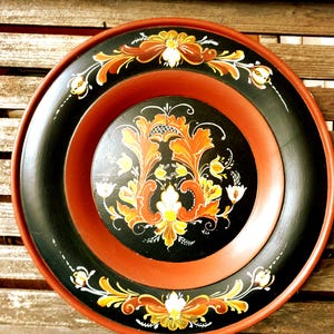 norwegian handcrafted wall decor serving tray folk decor Rosemaling  shipping from Norway
