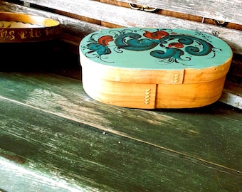 Scandianvian&quot;svepask&quot; eco friendly Lunch-box Handcrafted scandinavian  Natural Home  Pine-wood Carving Nordic Folk Craft Woodwork