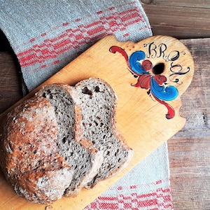 Norwegische Vintage Brot Schneidebrett Vintage Serviertablett Volkskunst Rosemaling Skandinavisch Landhaus Bauernhaus Rustikal Küche Geschenk