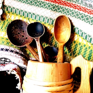 norwegian lot of  antique 7  spoons shipping  from Norway Scandinavian old farm  Kitchen