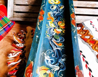 Norwegian handpainted folk art Rosemaling Wooden Dish: Folk Art Serving Bow recive Discount - 25%