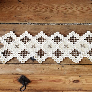 Hardanger Norwegian Embroidery Vintage Tablecloth Centerpiece Scandinavian Folk Art Craft Nordic Gift