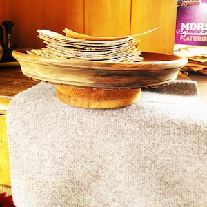 norwegian Eco woodwork  pinewood handmade cake stand with turntable shipping from Norway