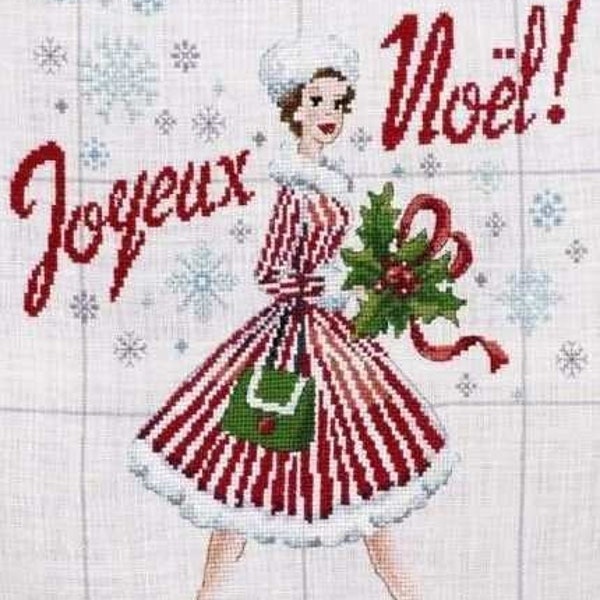 French merry christmas-cross stitch pattern-instant download