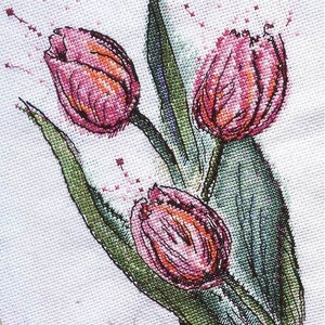 Tulips cross stitch pattern-instant download