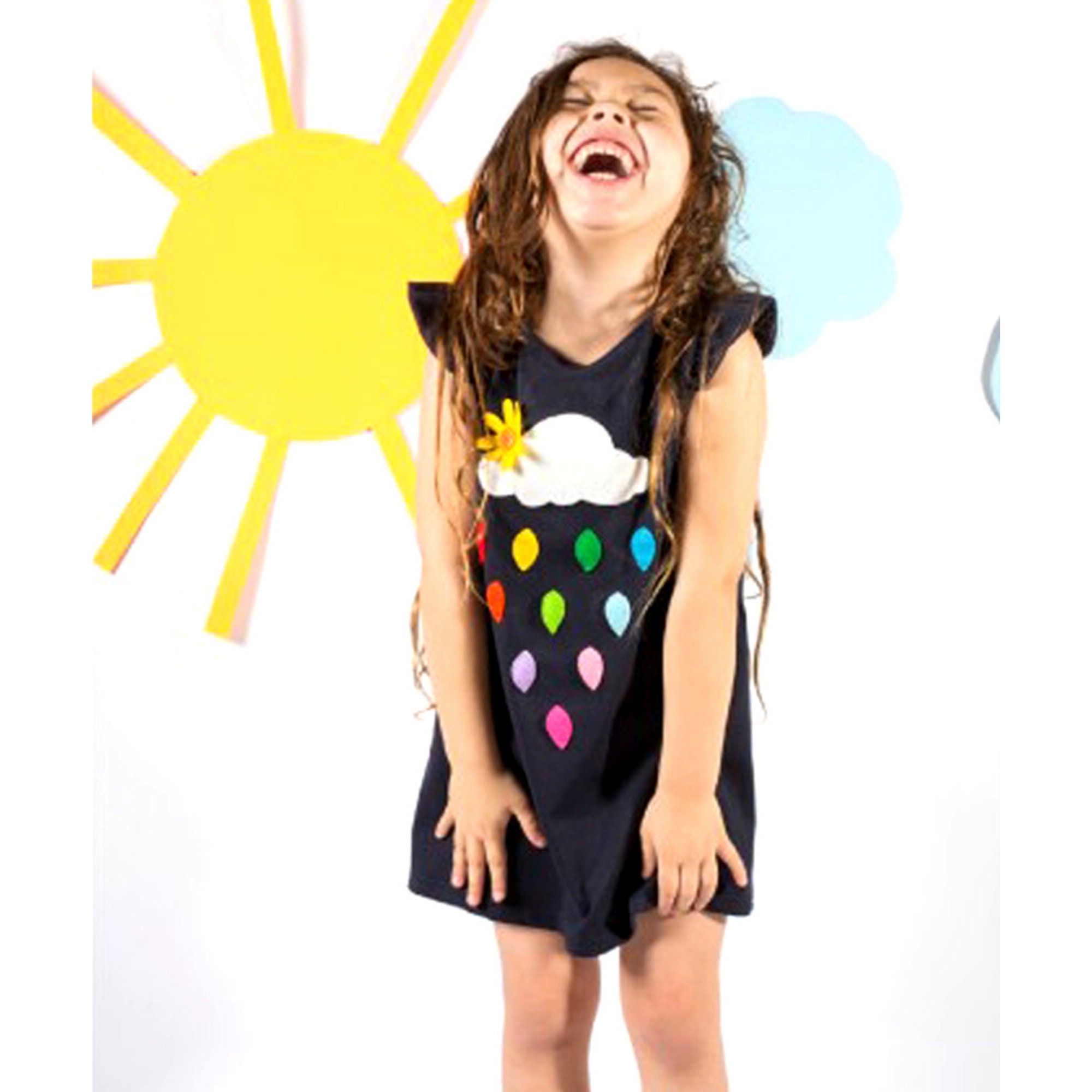 Regenbogen Mädchen Kleid, Regenbogen Kleid, Regentropfen Kleid, Mädchen